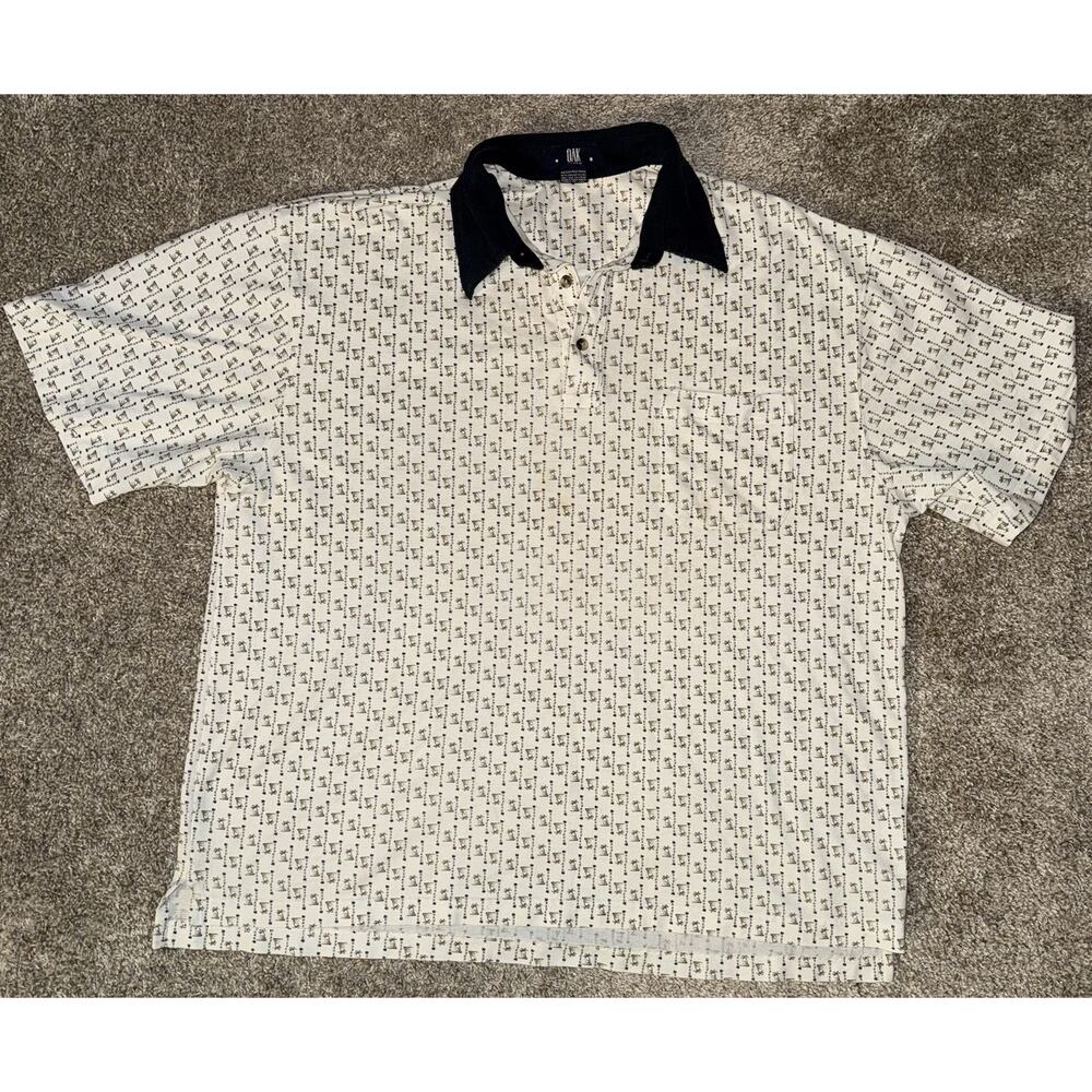 Oak Creek Golf Polo Shirt Men's Size XL Palm Tree Tropical‎ Print Short Sleeve